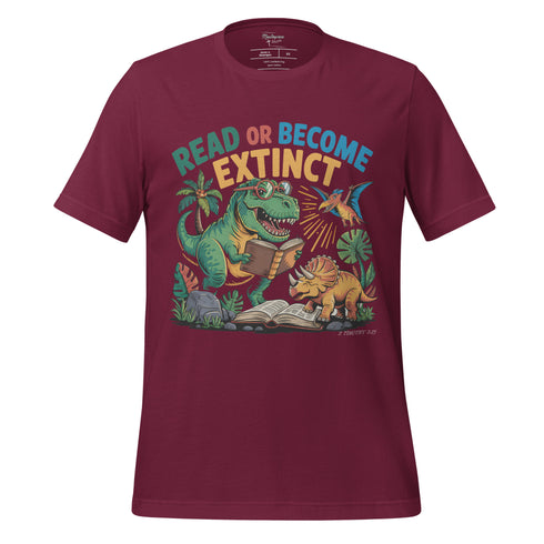 Read or Become Extinct Dinosaur Christian Bible Verse T-Shirt